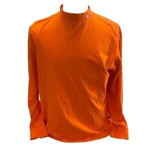 Clemson Tiger Paw Callaway Golf‎ Orange Mock Neck Long Sleeve Shirt Men’s M Logo